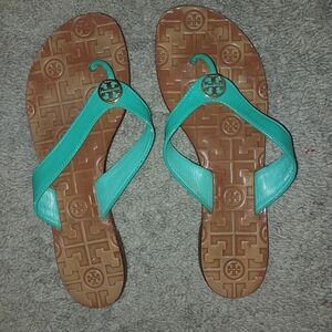 Tory Burch Turquoise Flip Flop Sandals